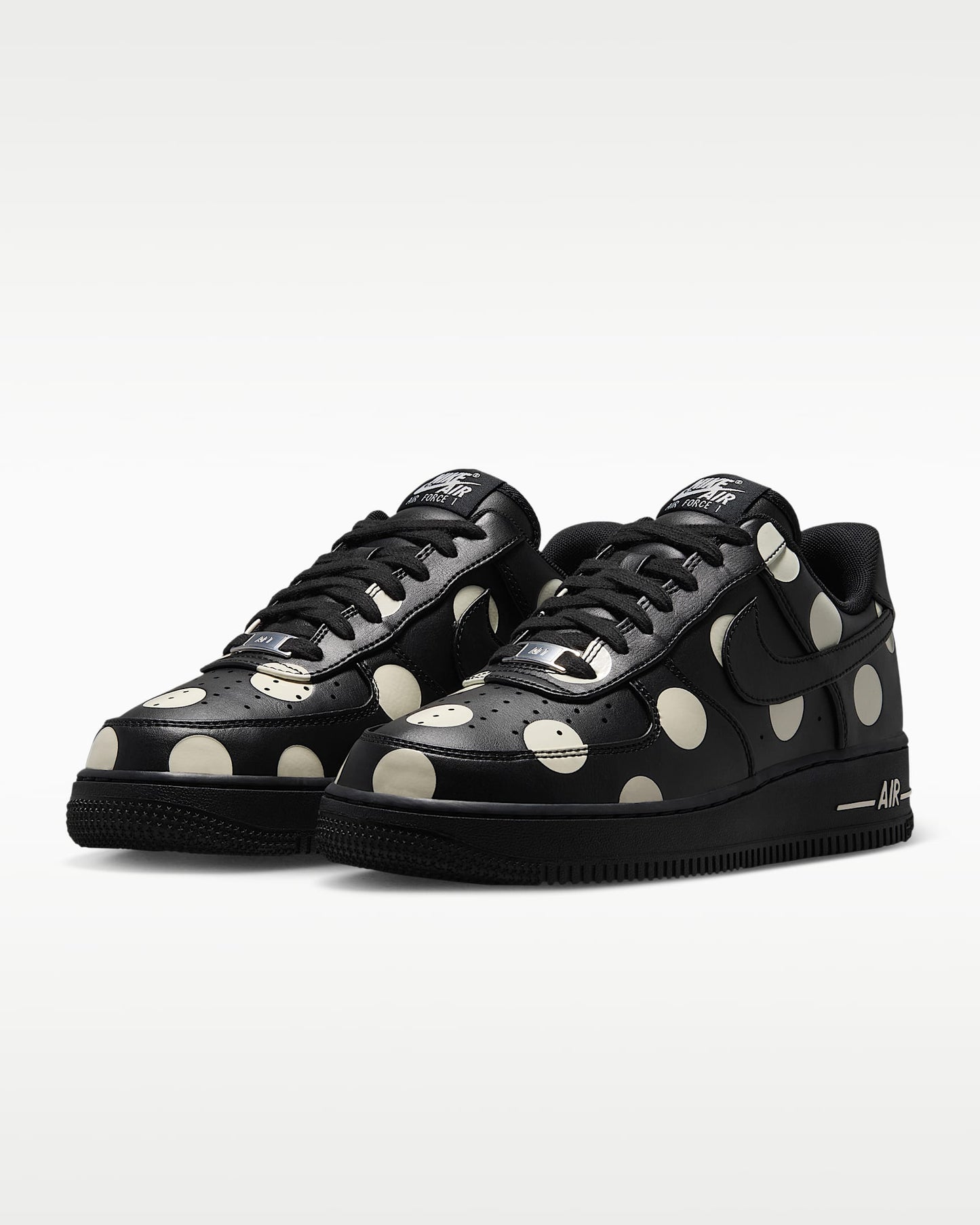 Nike Air Force 1 '07 Black White Polka Dot Sneakers