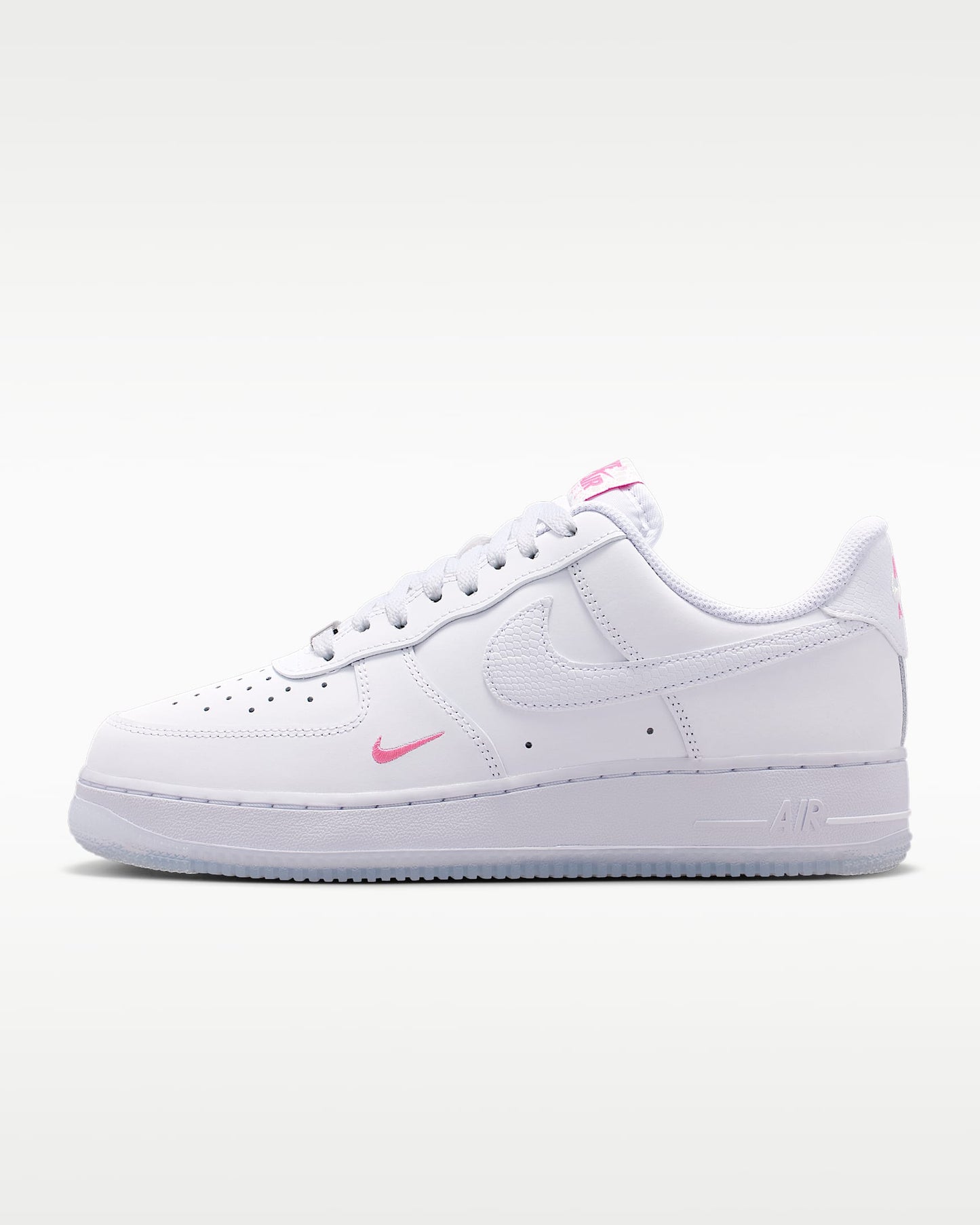 Nike Air Force 1 '07 White Mini Pink Swoosh Sneakers