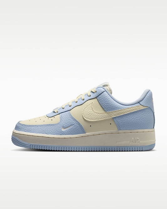 Nike Air Force 1 '07 Light Blue Cream Mini Swoosh Sneakers