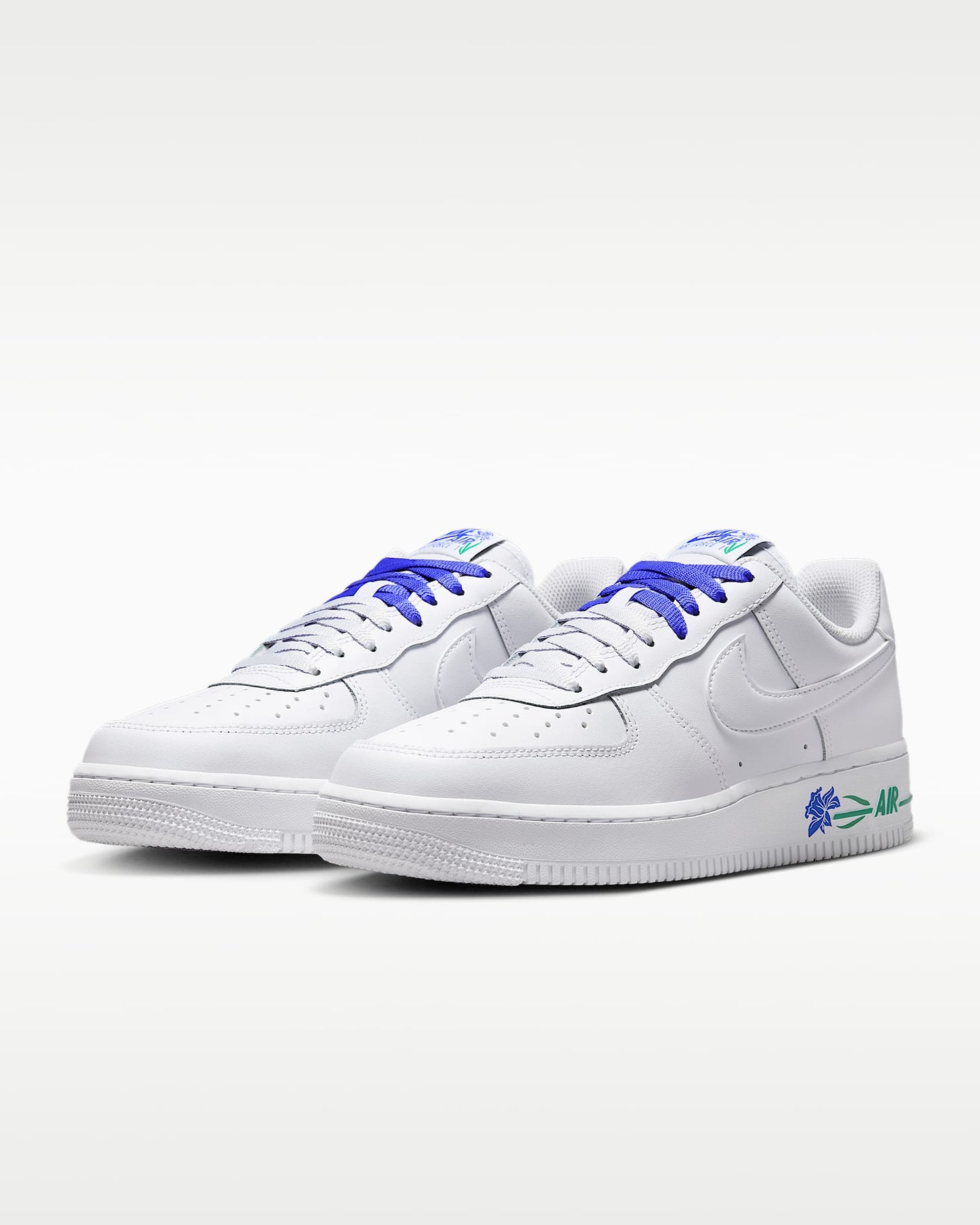 Nike Air Force 1 '07 White Blue Flower Print Sneakers