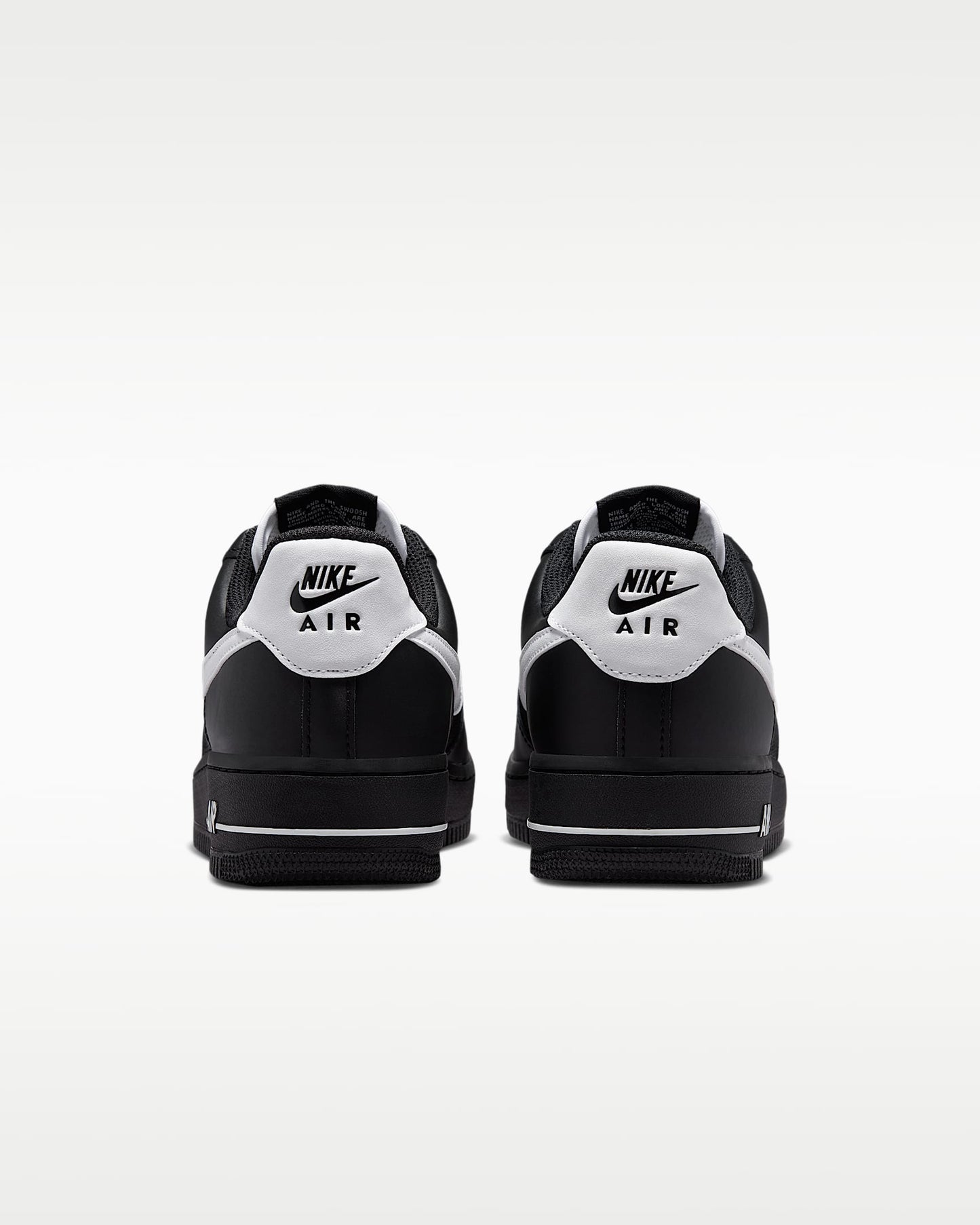 Nike Air Force 1 '07 Black Satin White Swoosh Sneakers