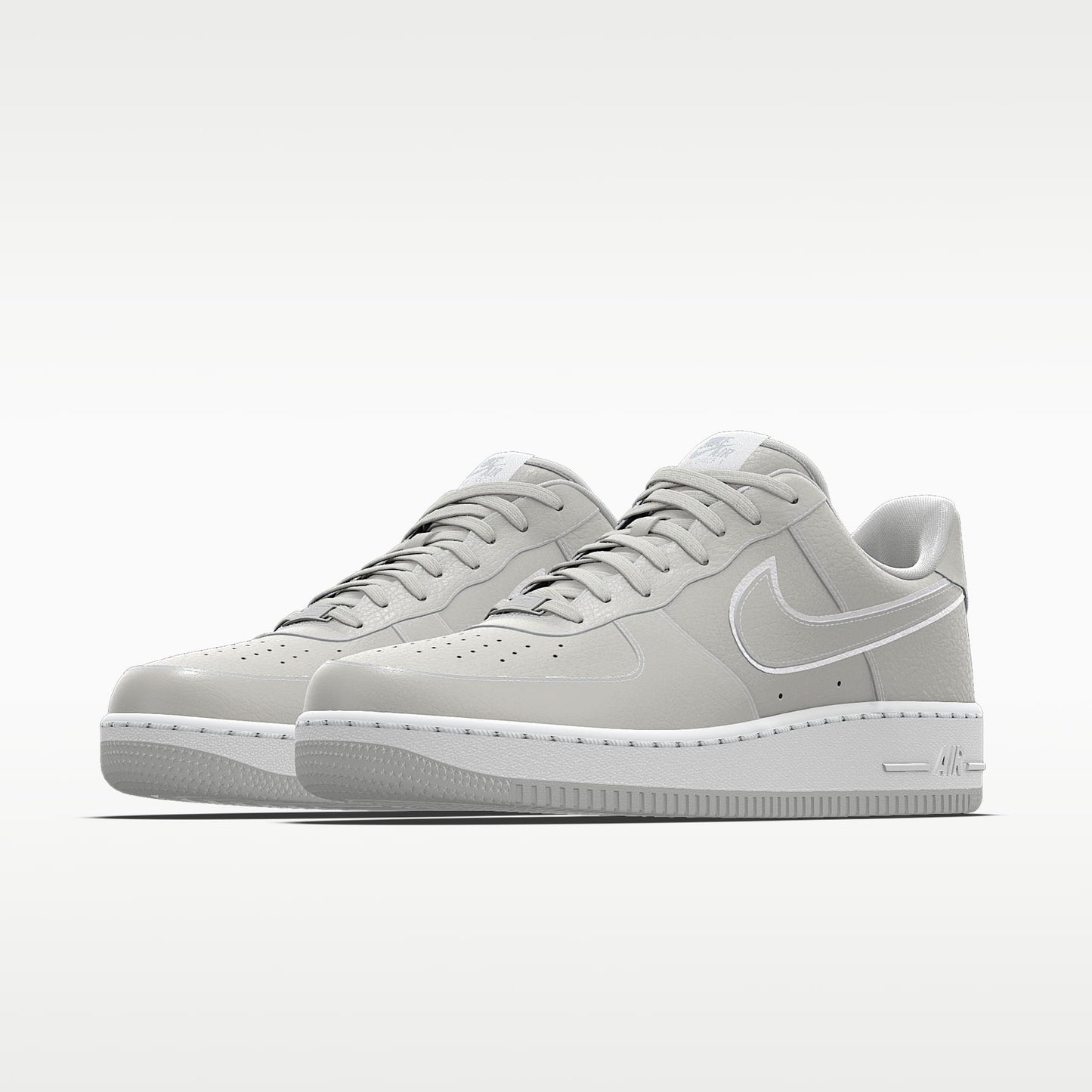 Nike Air Force 1 '07 Light Gray White Outline Monochrome Sneakers