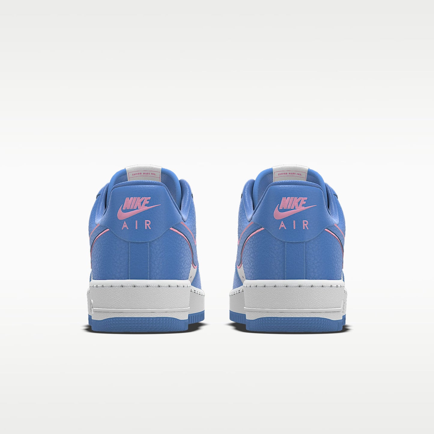 Nike Air Force 1 '07 Light Blue White Pink Outline Color-Block Sneakers