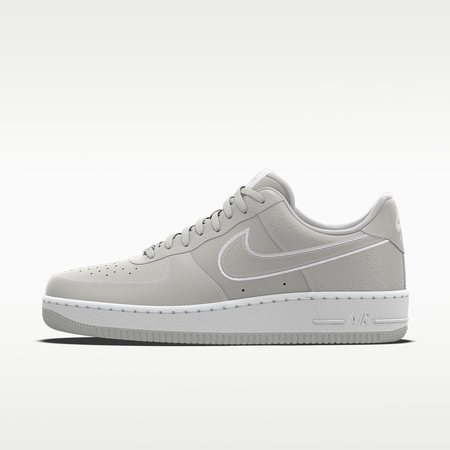 Nike Air Force 1 '07 Light Gray White Outline Monochrome Sneakers