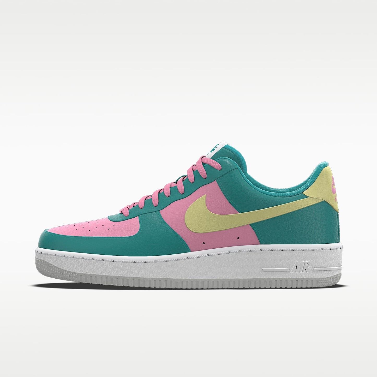 Nike Air Force 1 '07 Teal Pink Pale Yellow Multi-Color Block Sneakers
