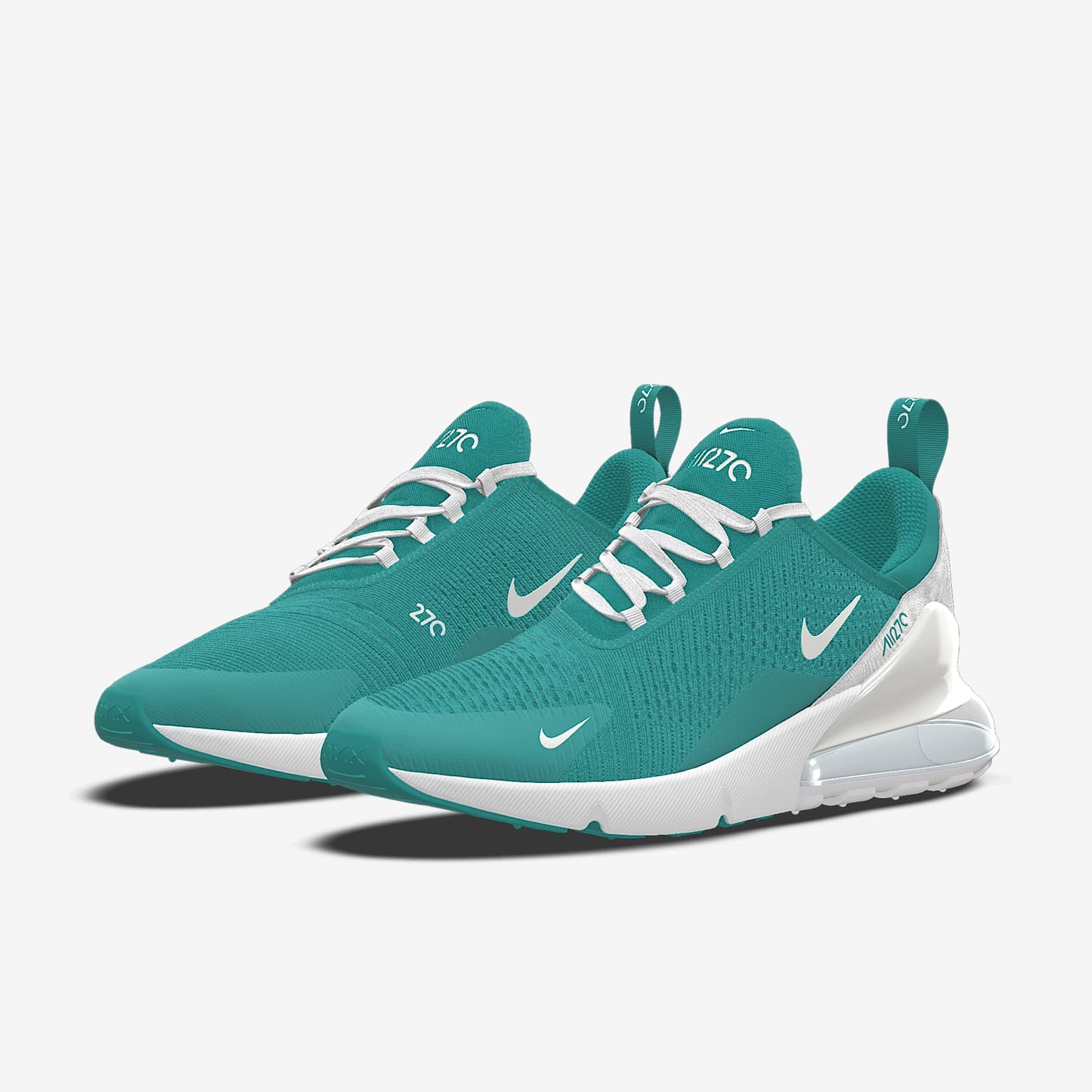 Nike Air Max 270 By You – Teal/White/Silver Custom Sneaker