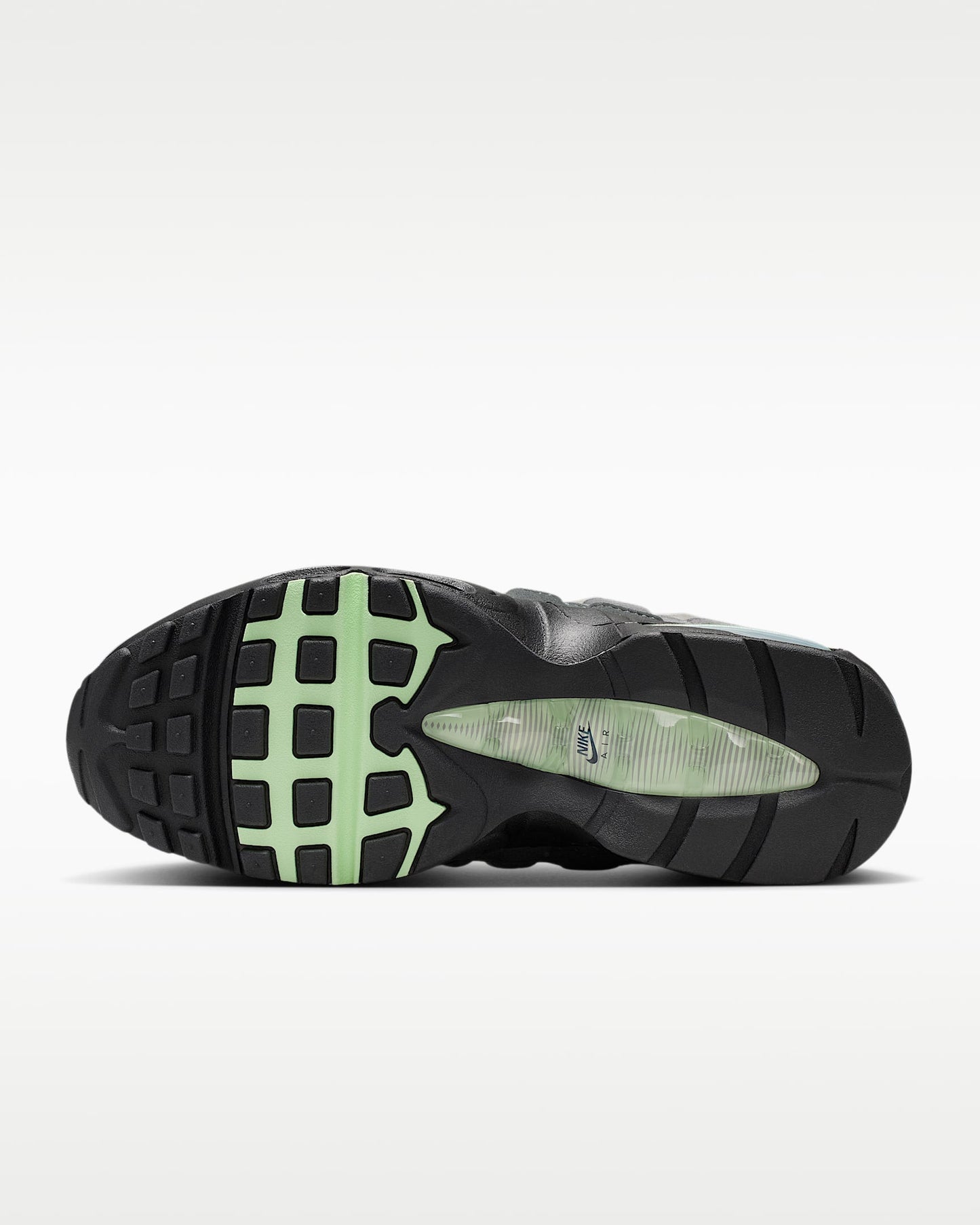 Nike Air Max 95 – Grey / Mint Green Mesh Athletic Sneakers