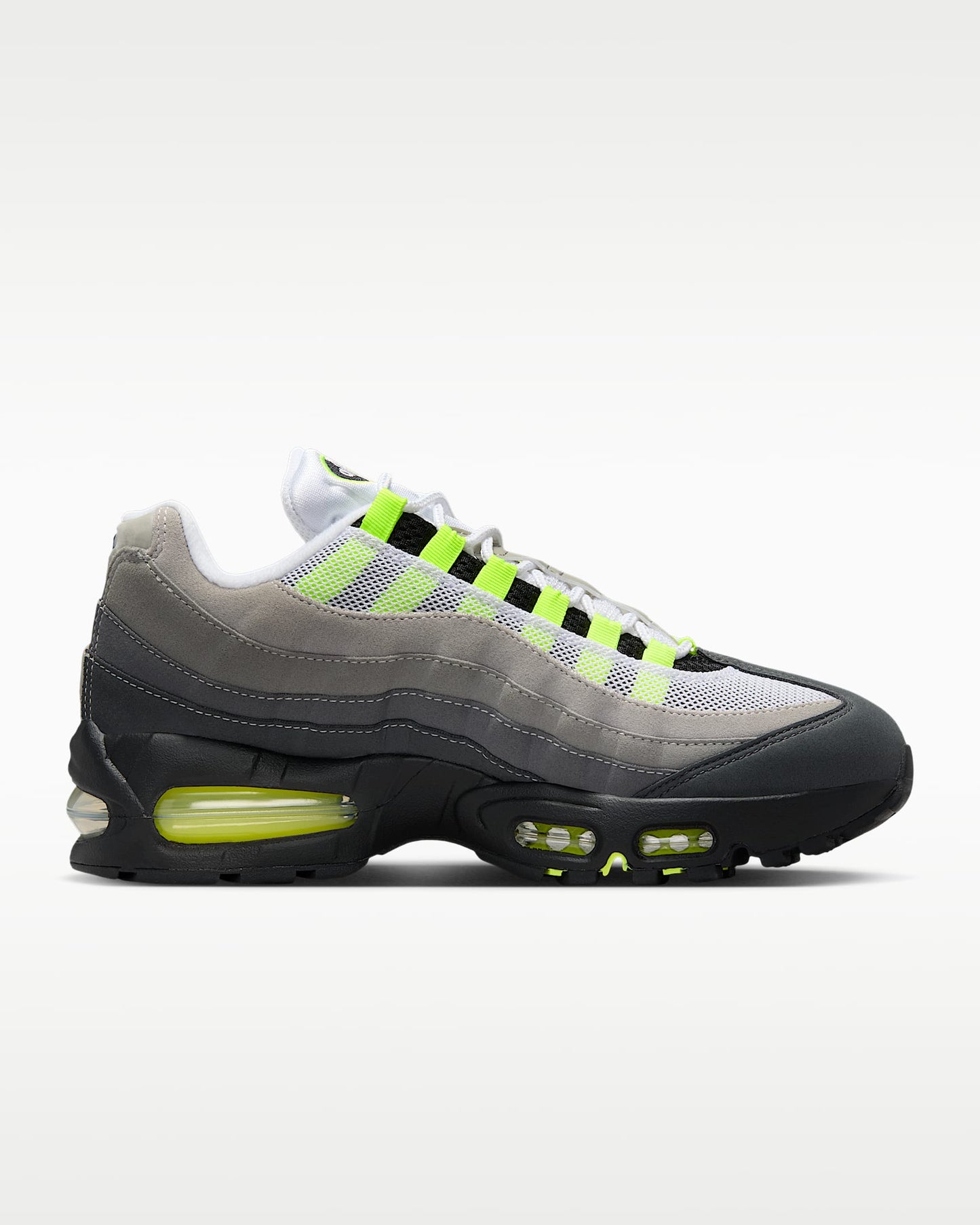 Nike Air Max 95 – Grey / Volt Mesh Athletic Sneakers (Women’s)