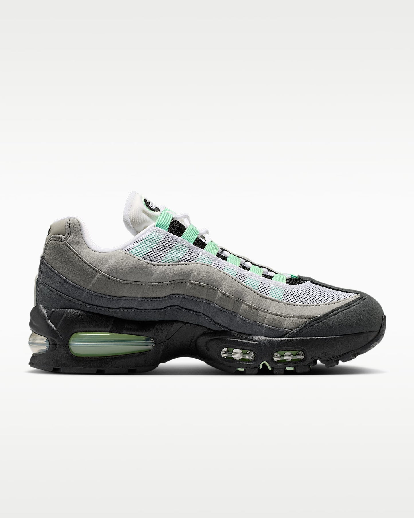Nike Air Max 95 – Grey / Mint Green Mesh Athletic Sneakers