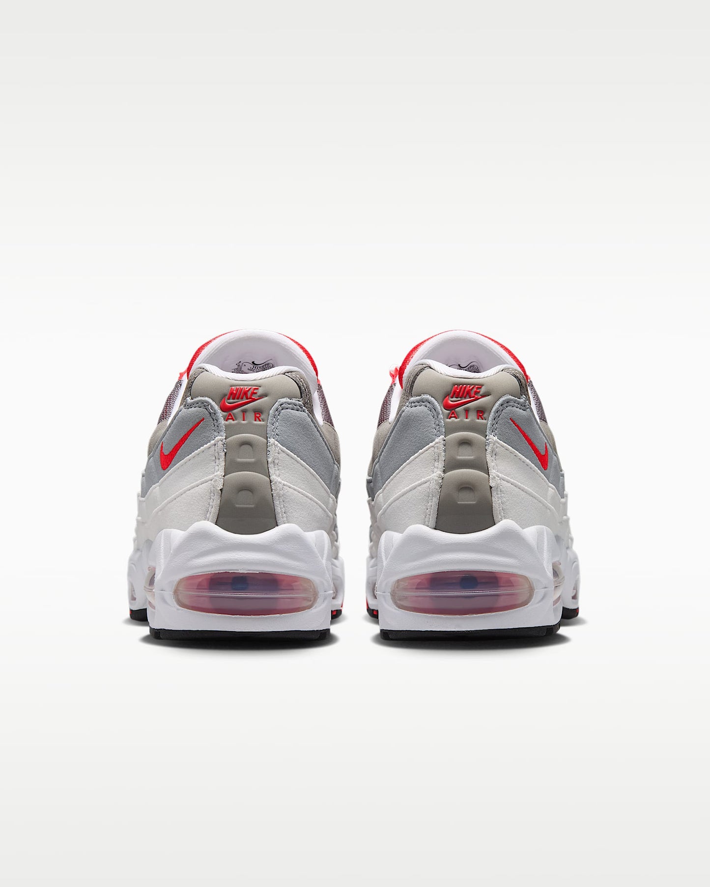 Nike Air Max 95 – White / Grey / Red Mesh Athletic Sneakers