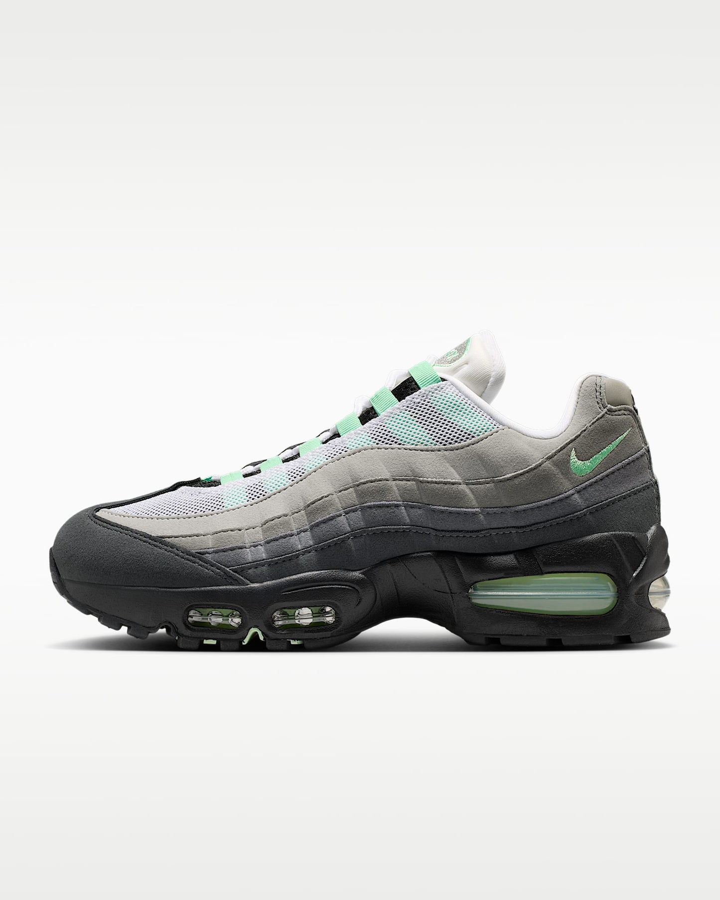 Nike Air Max 95 – Grey / Mint Green Mesh Athletic Sneakers (Women’s)