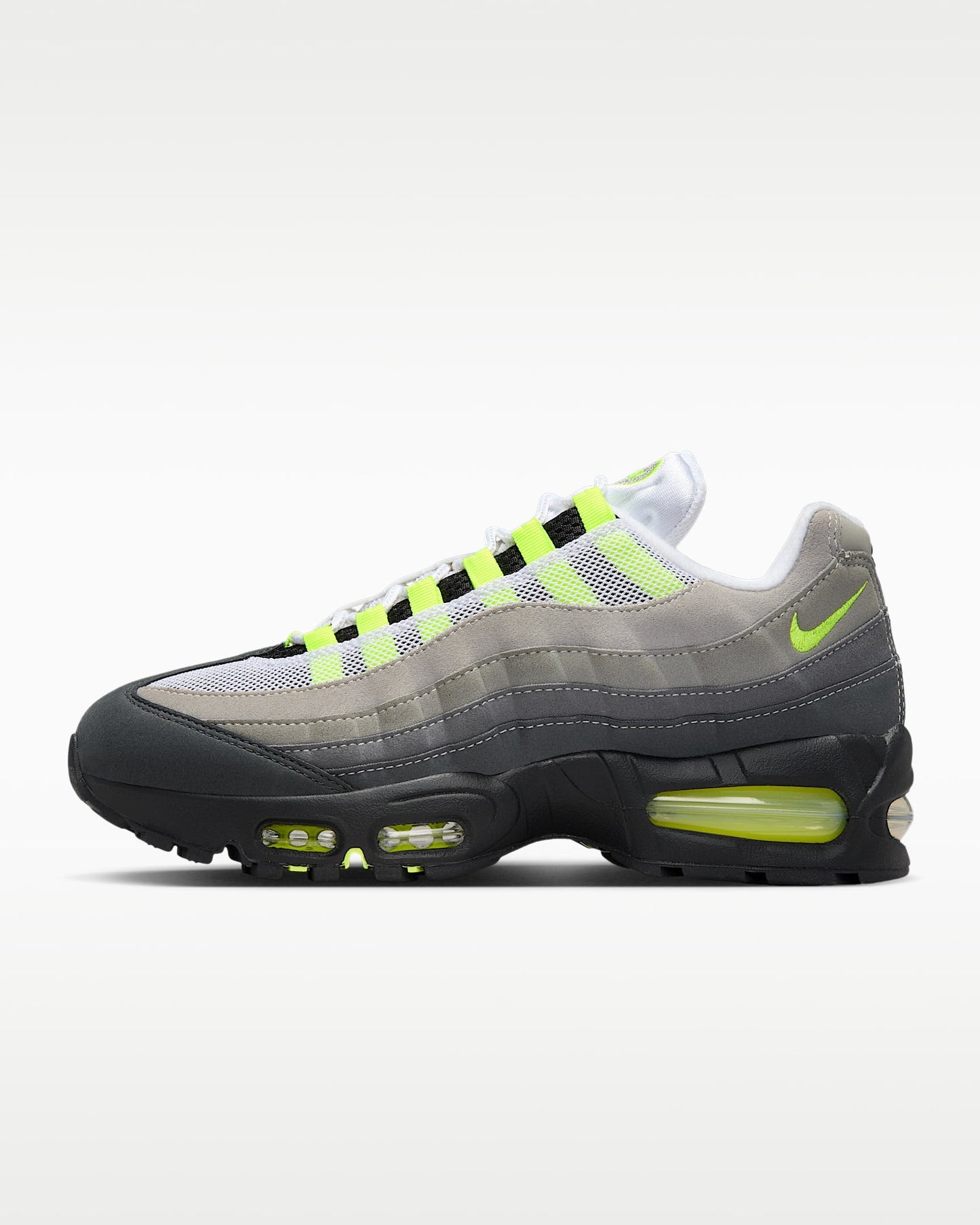 Nike Air Max 95 – Grey / Volt Mesh Athletic Sneakers (Women’s)