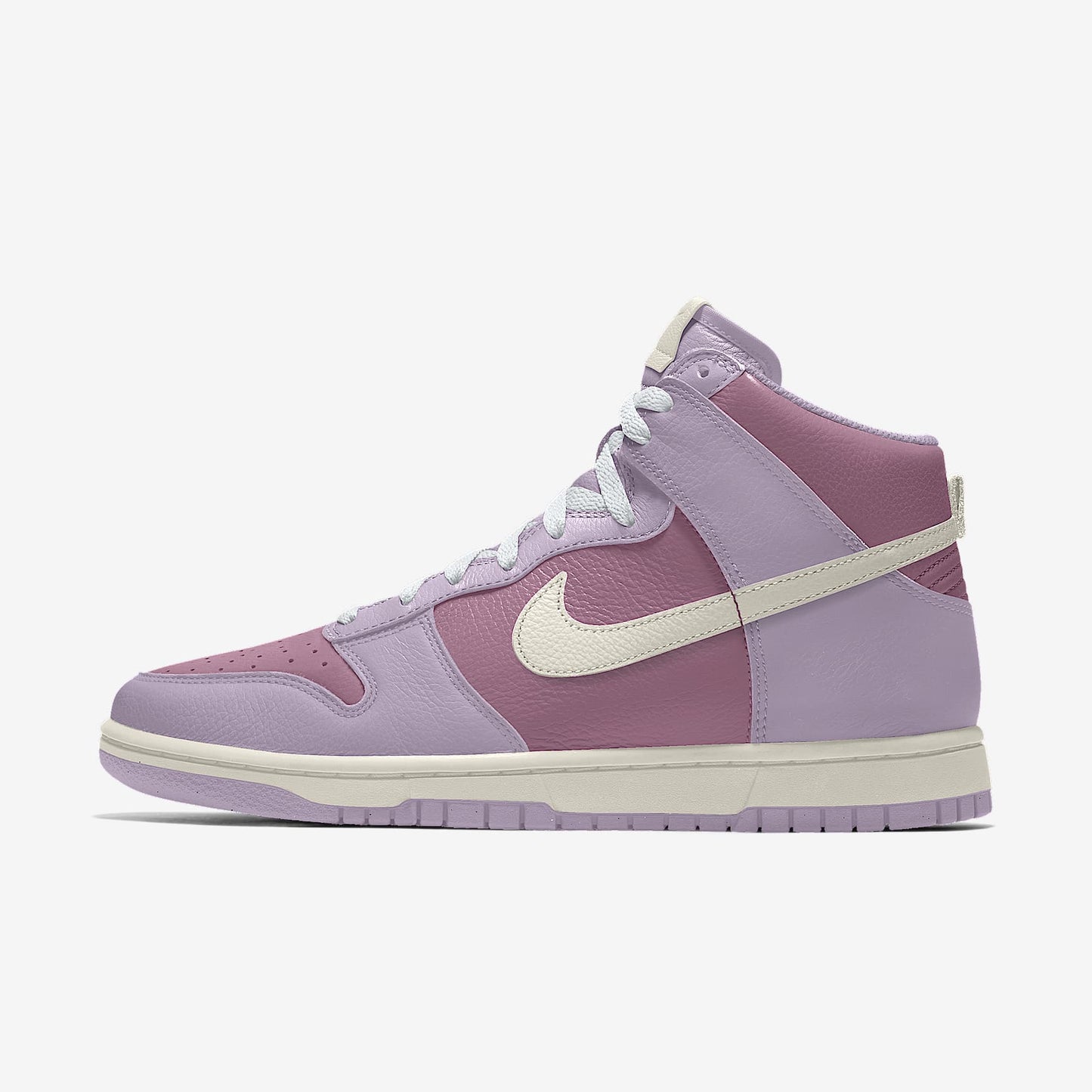 Nike Dunk High Two-Tone Lavender Purple Cream Swoosh Sneakers