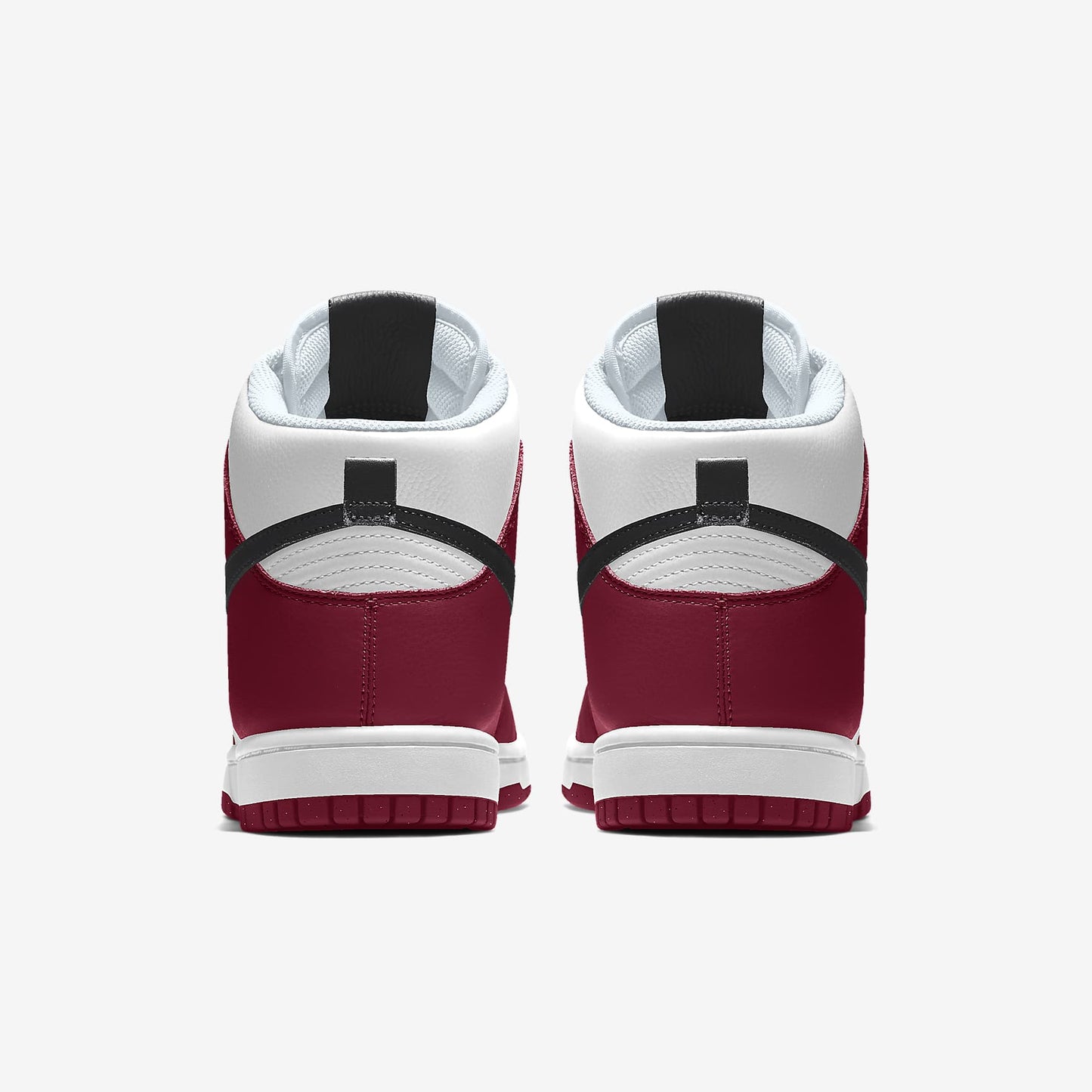 Nike Dunk High White Burgundy Red Black Swoosh Sneakers