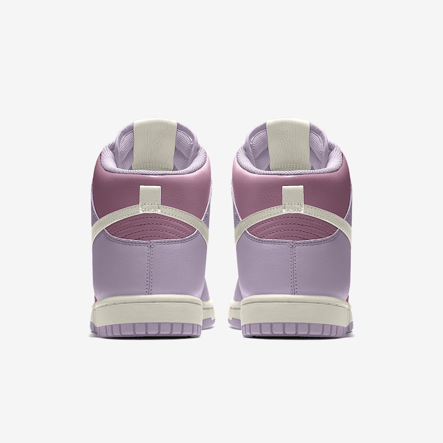 Nike Dunk High Two-Tone Lavender Purple Cream Swoosh Sneakers