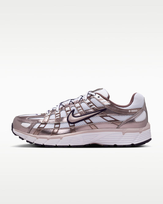 Nike P-6000 – White / Metallic Rose Gold Mesh Athletic Sneakers