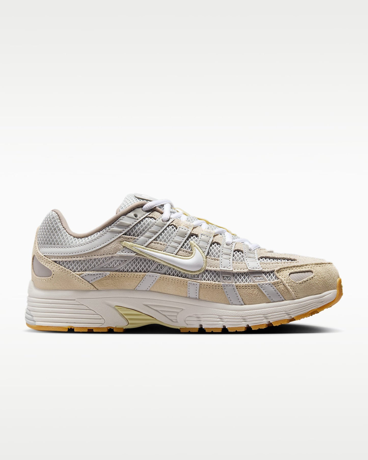 Nike P-6000 – Beige / Cream / Gum Suede Mesh Athletic Sneakers