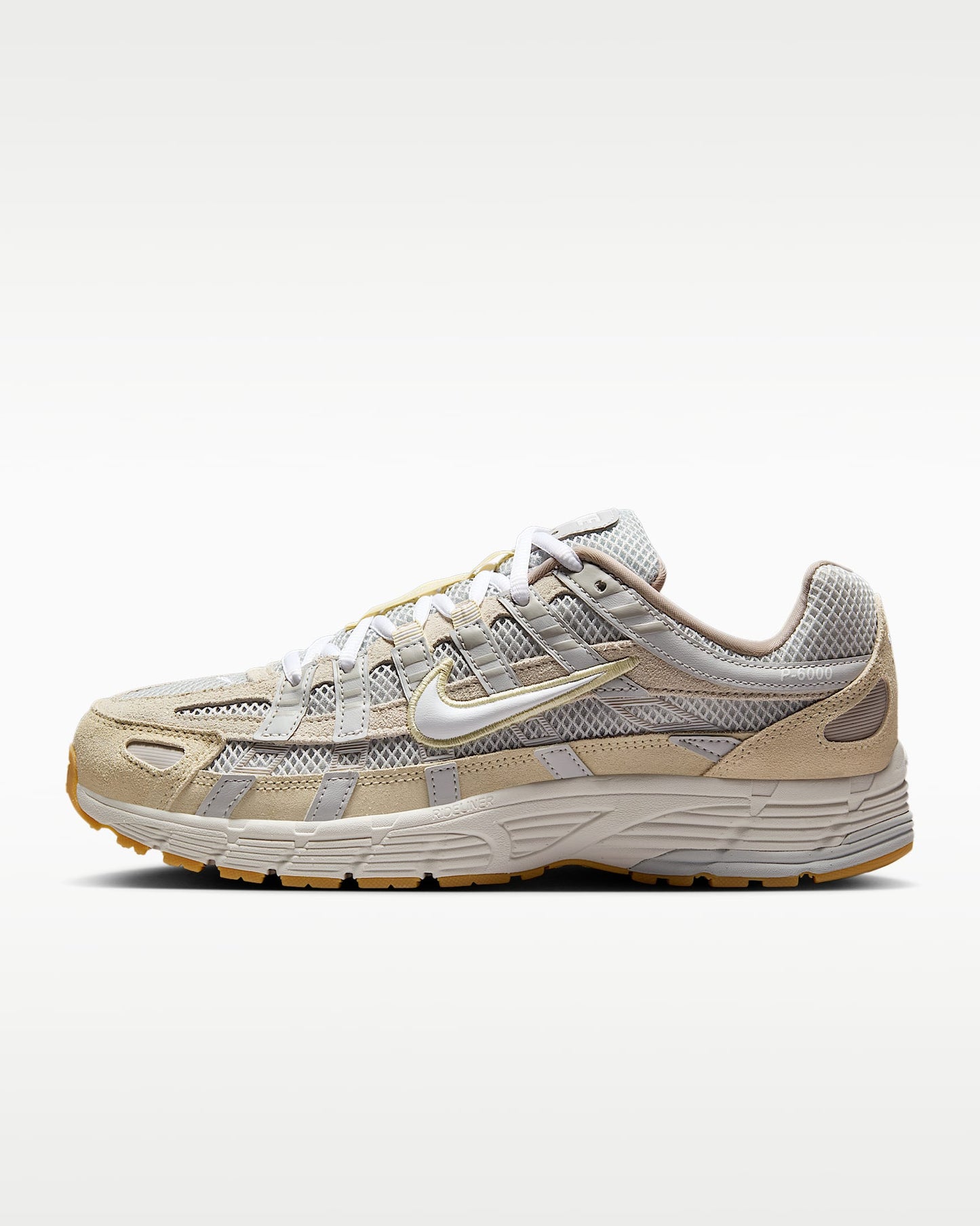 Nike P-6000 – Beige / Cream / Gum Suede Mesh Athletic Sneakers