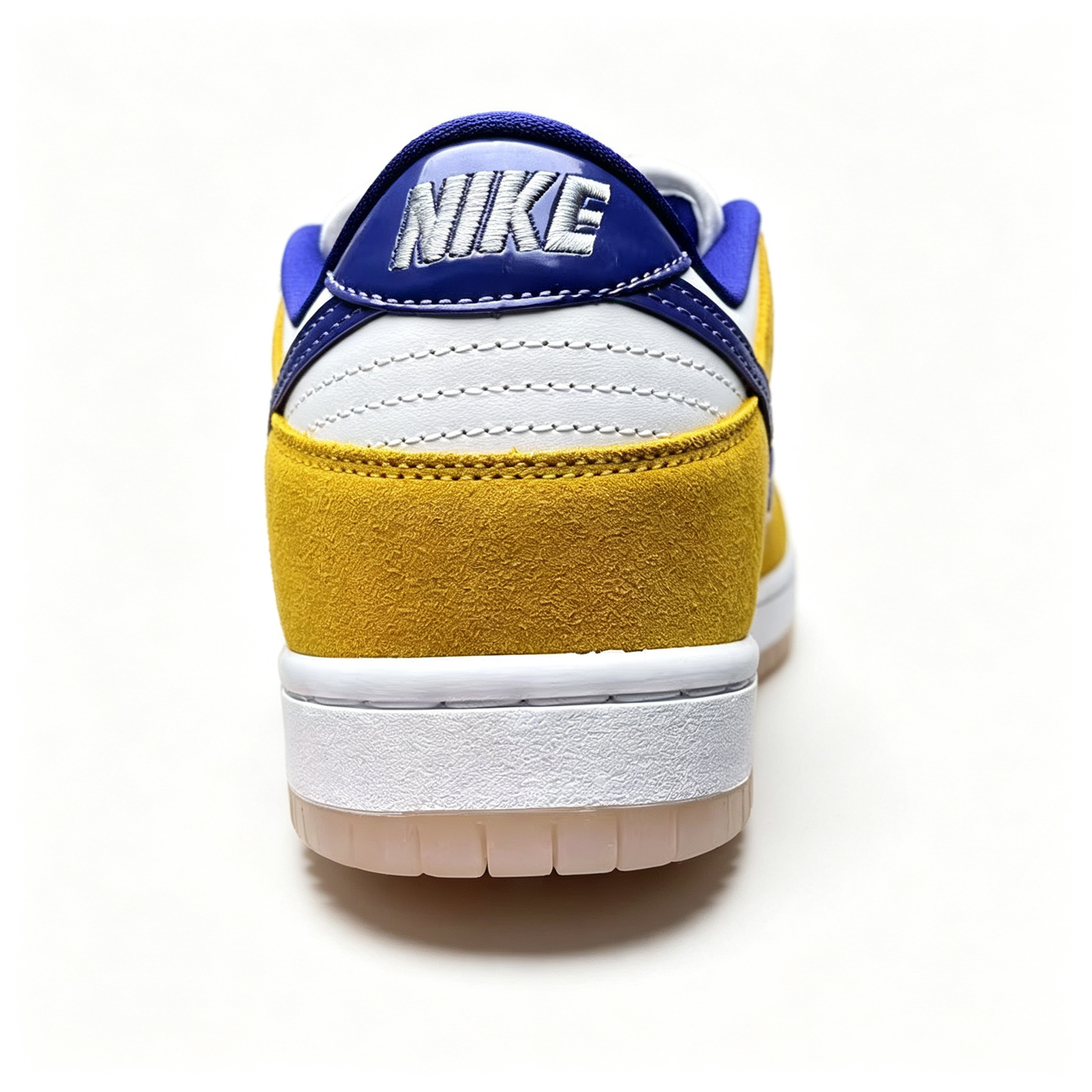 Nike Dunk Low – White / Yellow Suede / Purple Swoosh / Translucent Sole