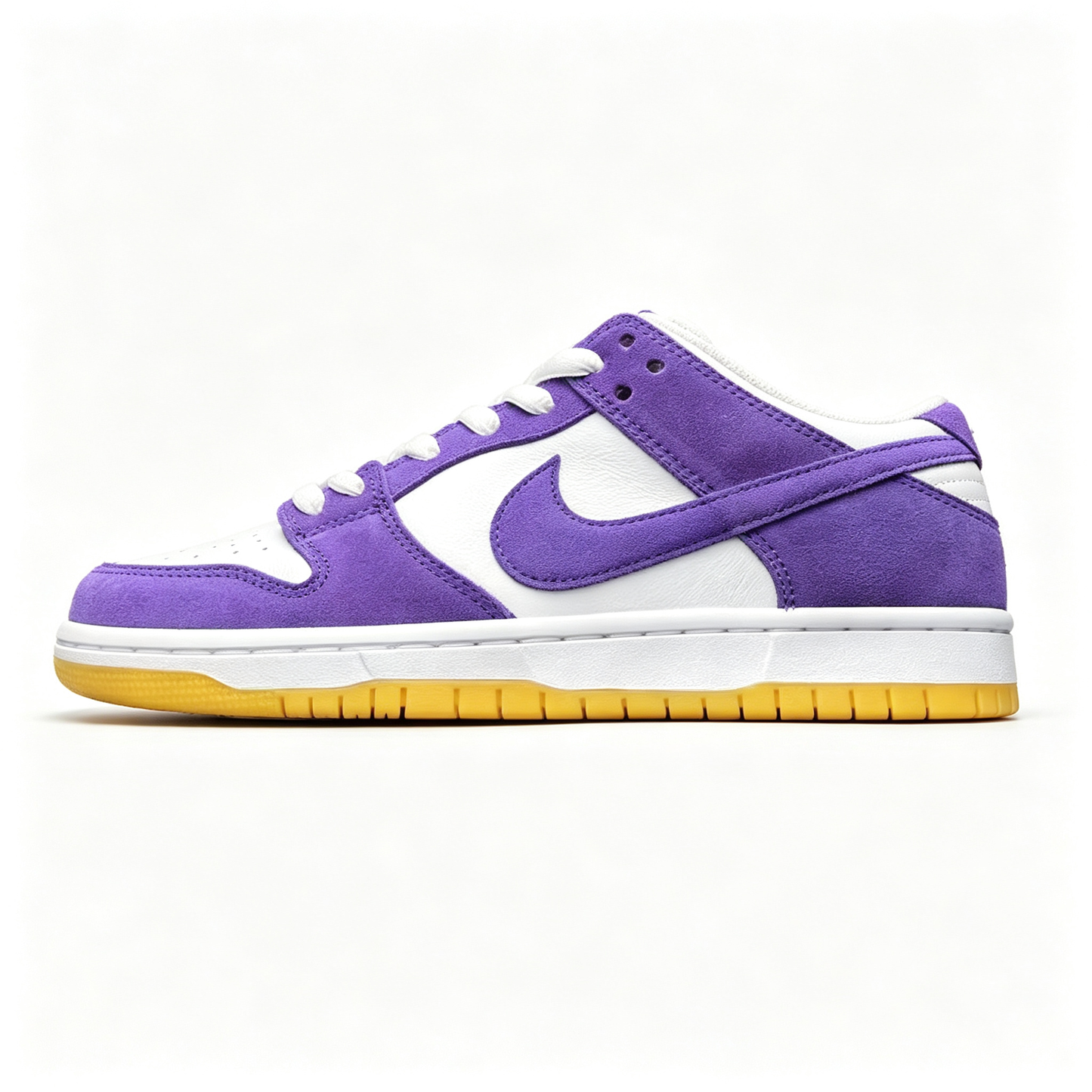 Nike Dunk Low – White & Purple Suede with Gum Sole