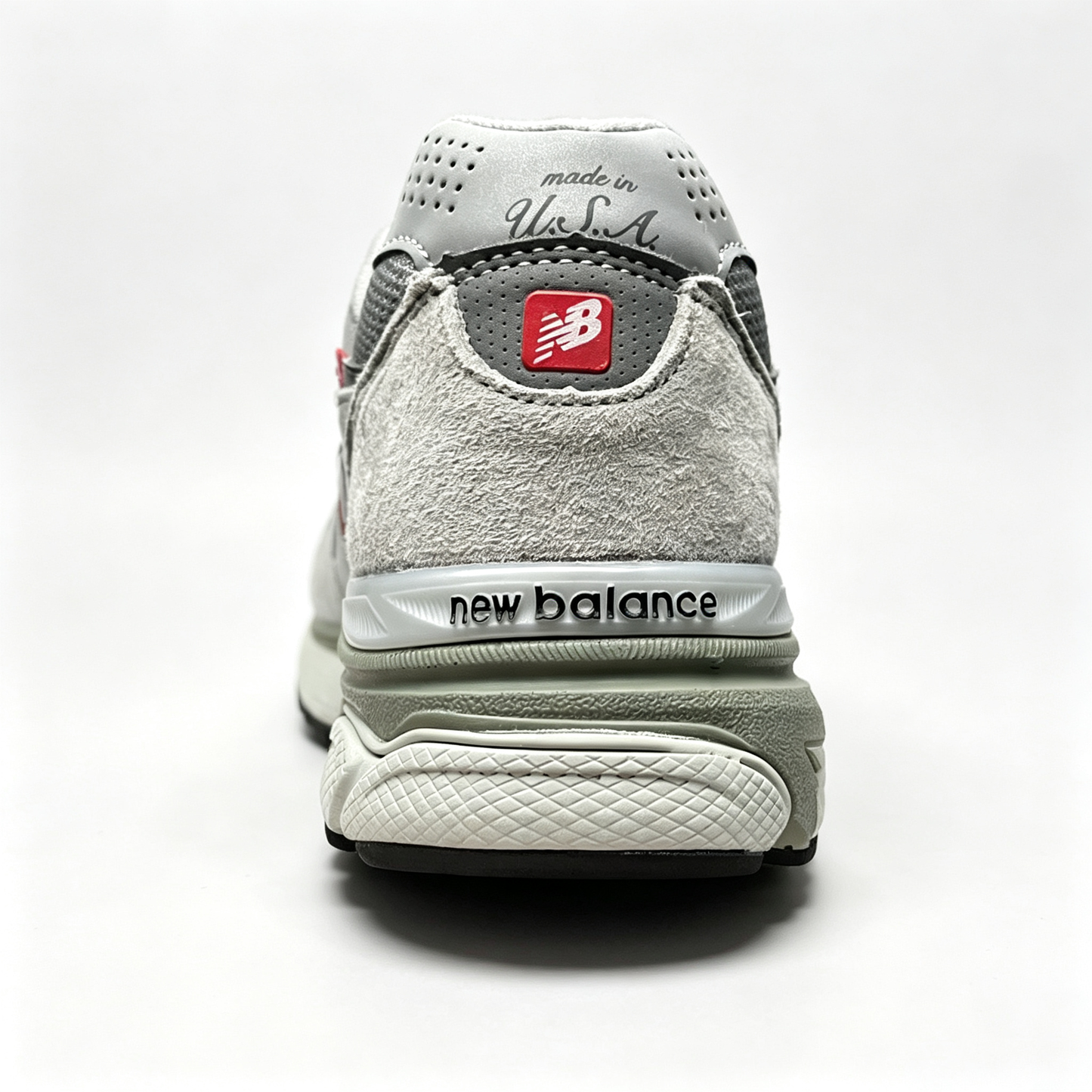 JJJJound x New Balance 990v3 Sneakers — Light Grey / Olive