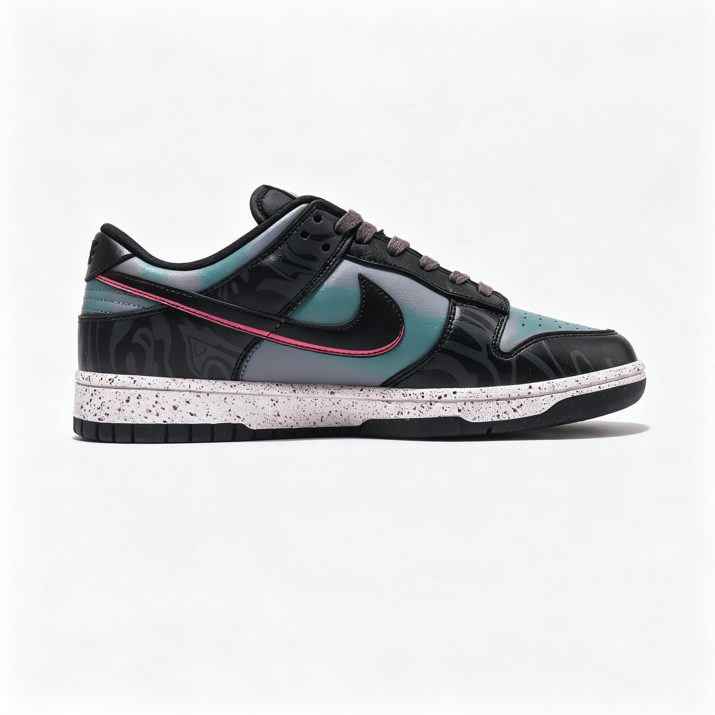 Nike Dunk Low 'Teal & Pink' – Custom Black Speckled Midsole Sneakers