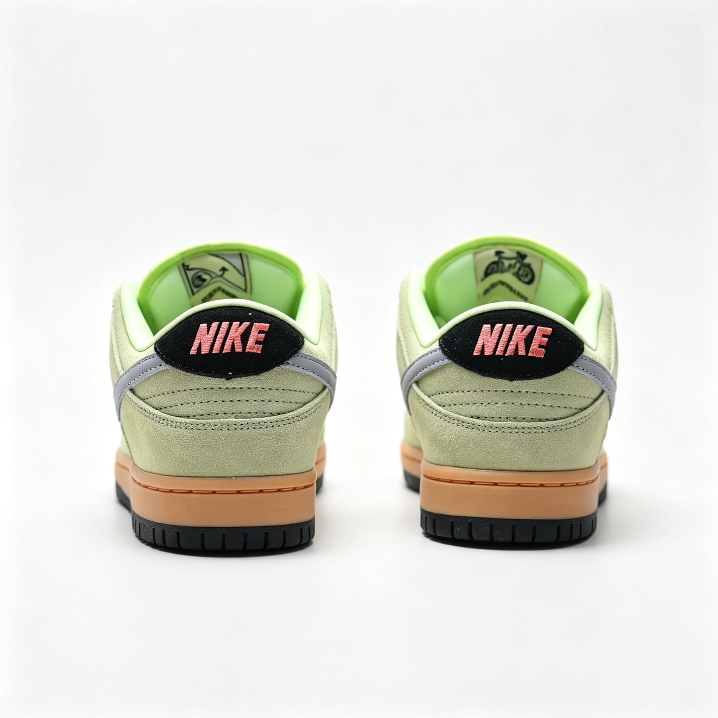 Nike Dunk Low — Pale Lime Green Suede / Gum Bottom