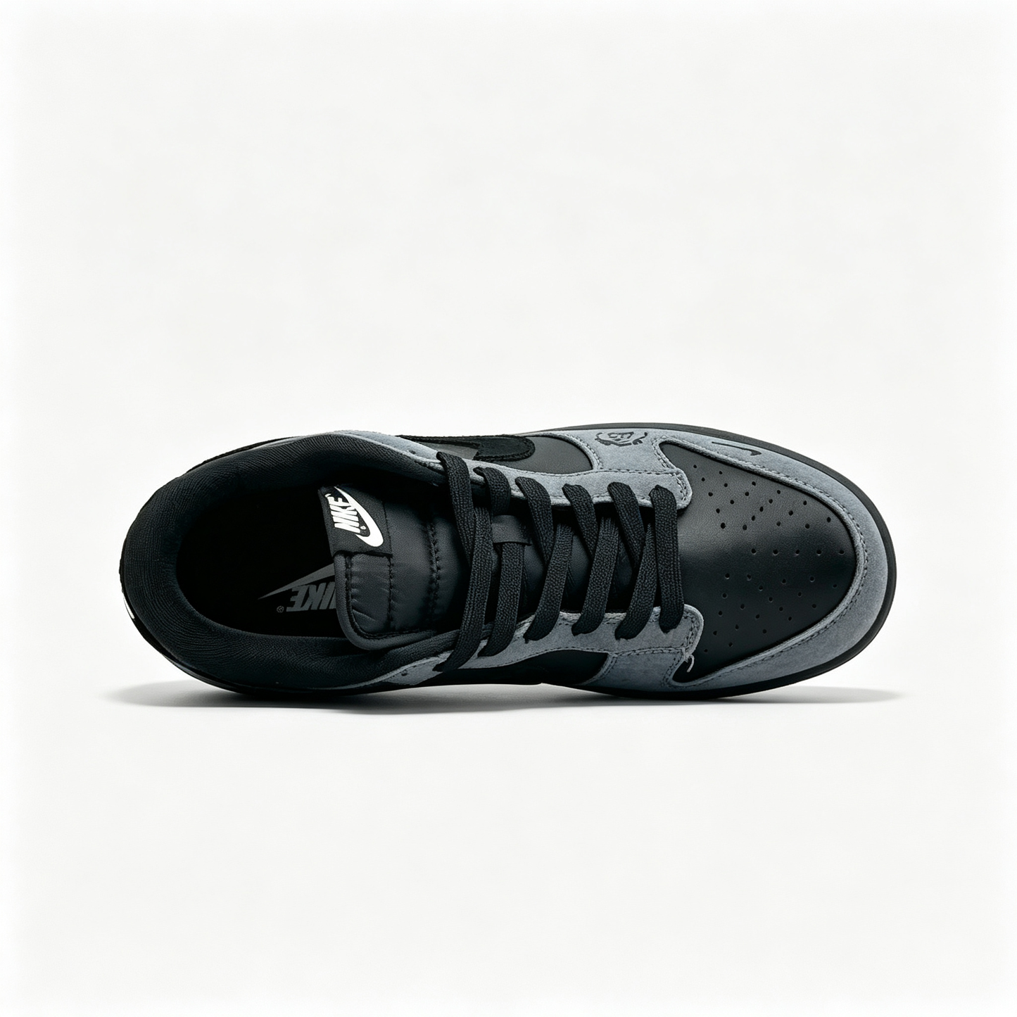 Nike Dunk Low 'Charcoal & Black' – Custom Printed Suede Sneakers
